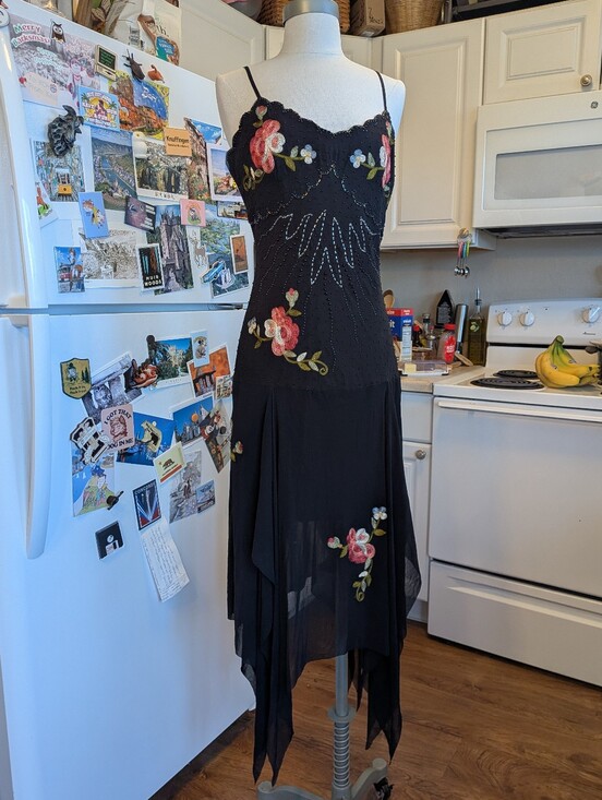 Cache Dresses & Skirts - Vintage Beaded & Embroidered Silk Cache Gown
